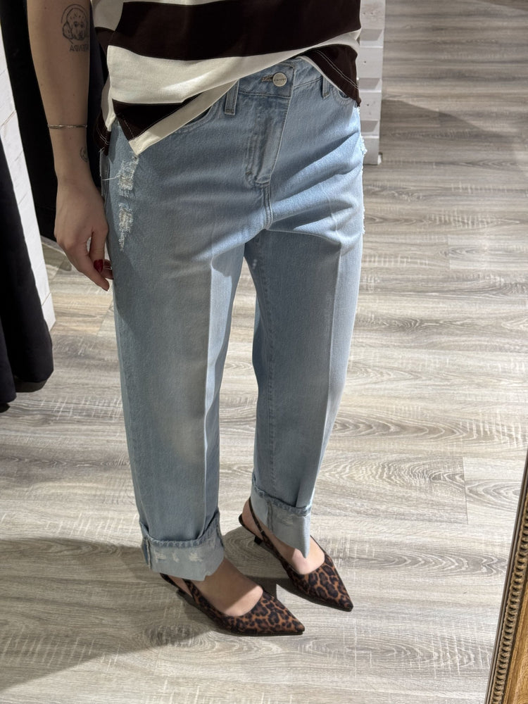 Jeans con risvolto e rotture Susy Mix - GiuGiò | Shop online