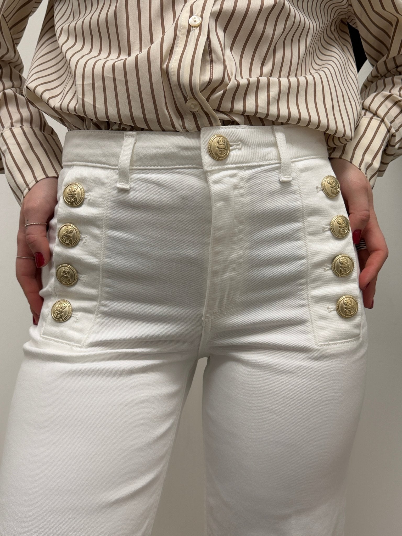 Jeans Cristina trombetta con bottoni oro VICOLO - GiuGiò | Shop online