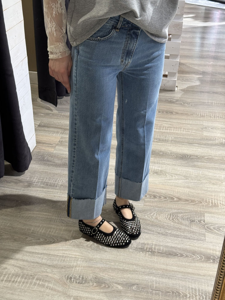 Jeans gamba dritta con risvolto Tensione IN - GiuGiò | Shop online