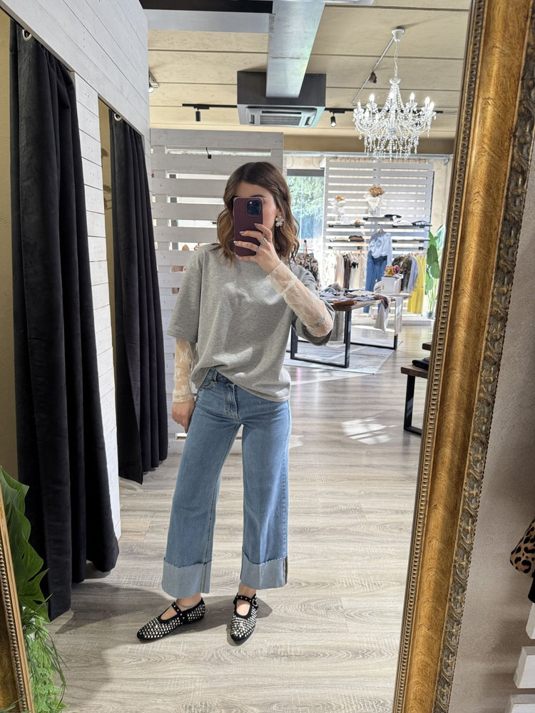Jeans gamba dritta con risvolto Tensione IN - GiuGiò | Shop online