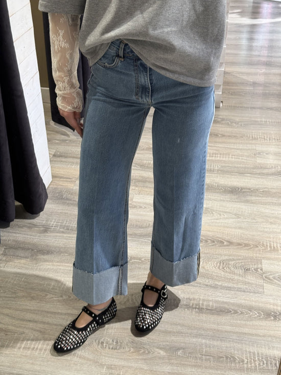 Jeans gamba dritta con risvolto Tensione IN - GiuGiò | Shop online