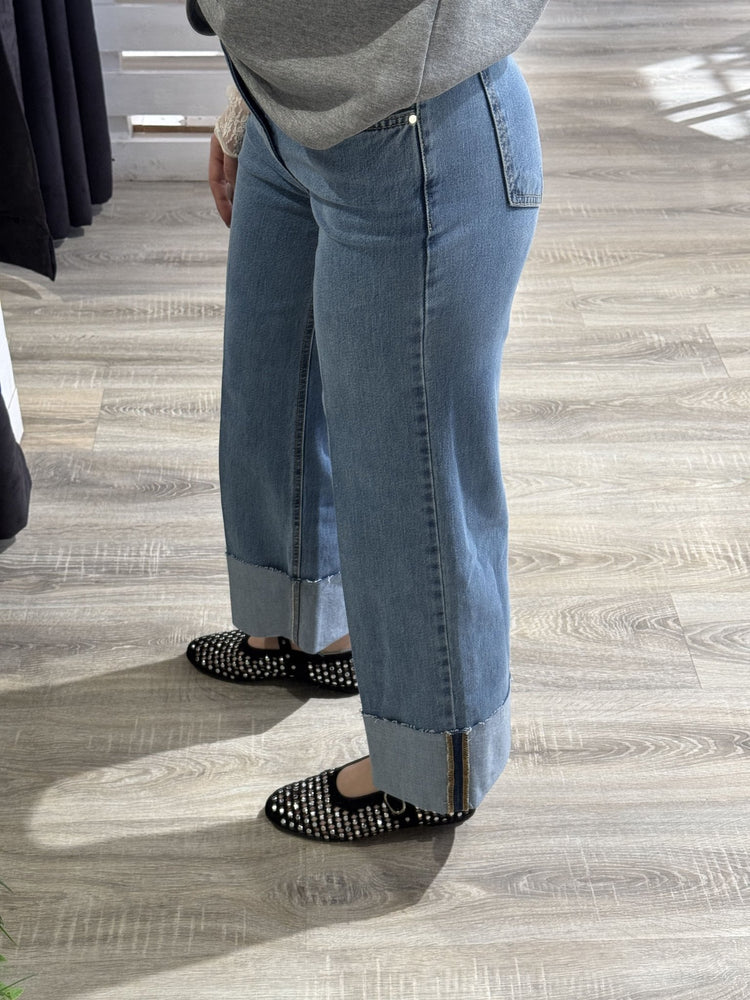 Jeans gamba dritta con risvolto Tensione IN - GiuGiò | Shop online