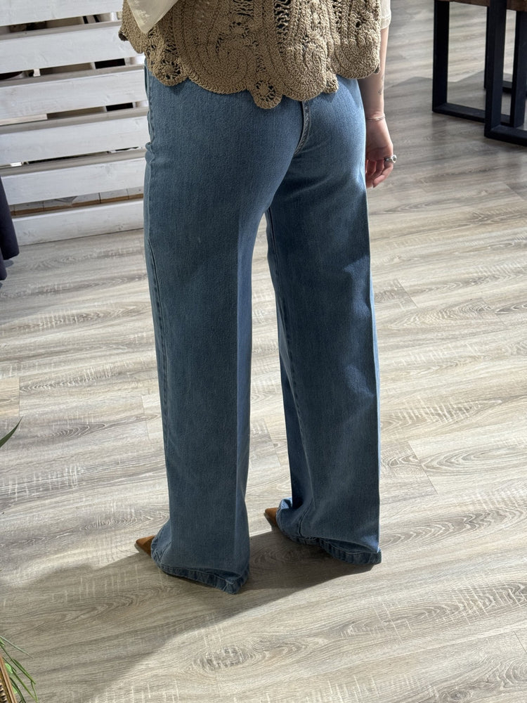 Jeans gamba dritta con taschine e bottoni Tensione In - GiuGiò | Shop online