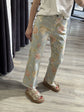 Jeans gamba dritta stampa floreale orlo sfrangiato Tensione In - GiuGiò | Shop online