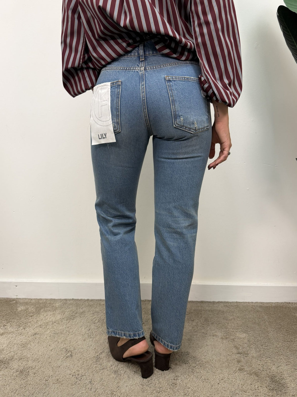 Jeans Lily sigaretta denim chiaro con rotture HaveOne - GiuGiò | Shop online