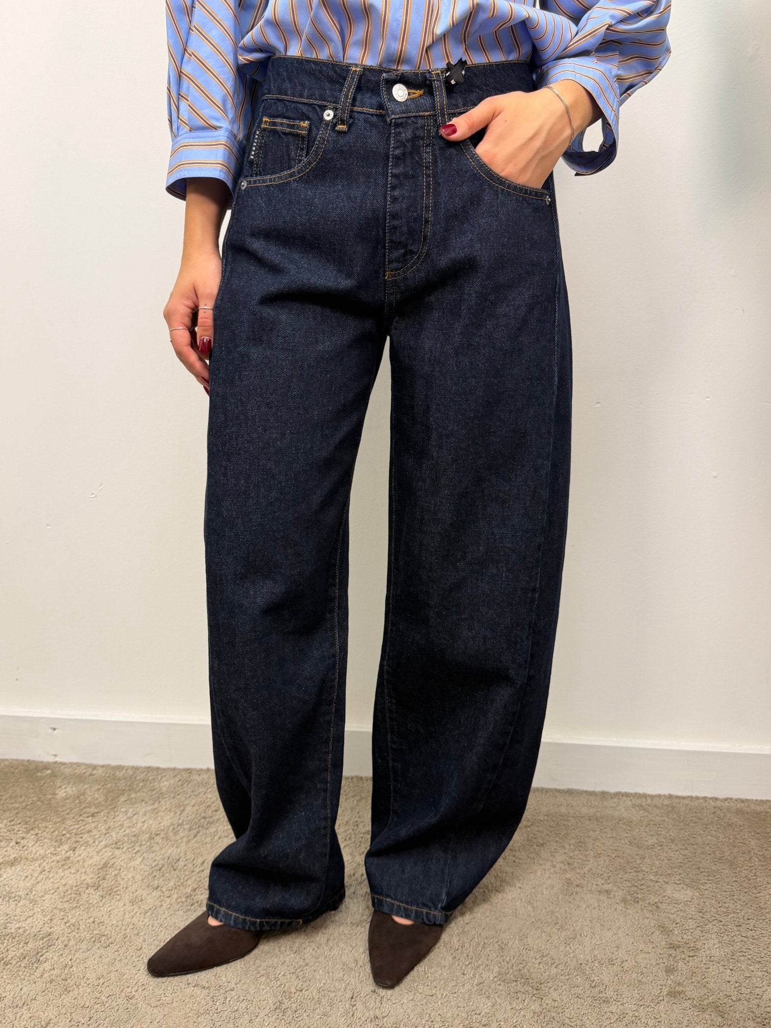 Jeans Lucy barrel denim scuro HaveOne - GiuGiò | Shop online