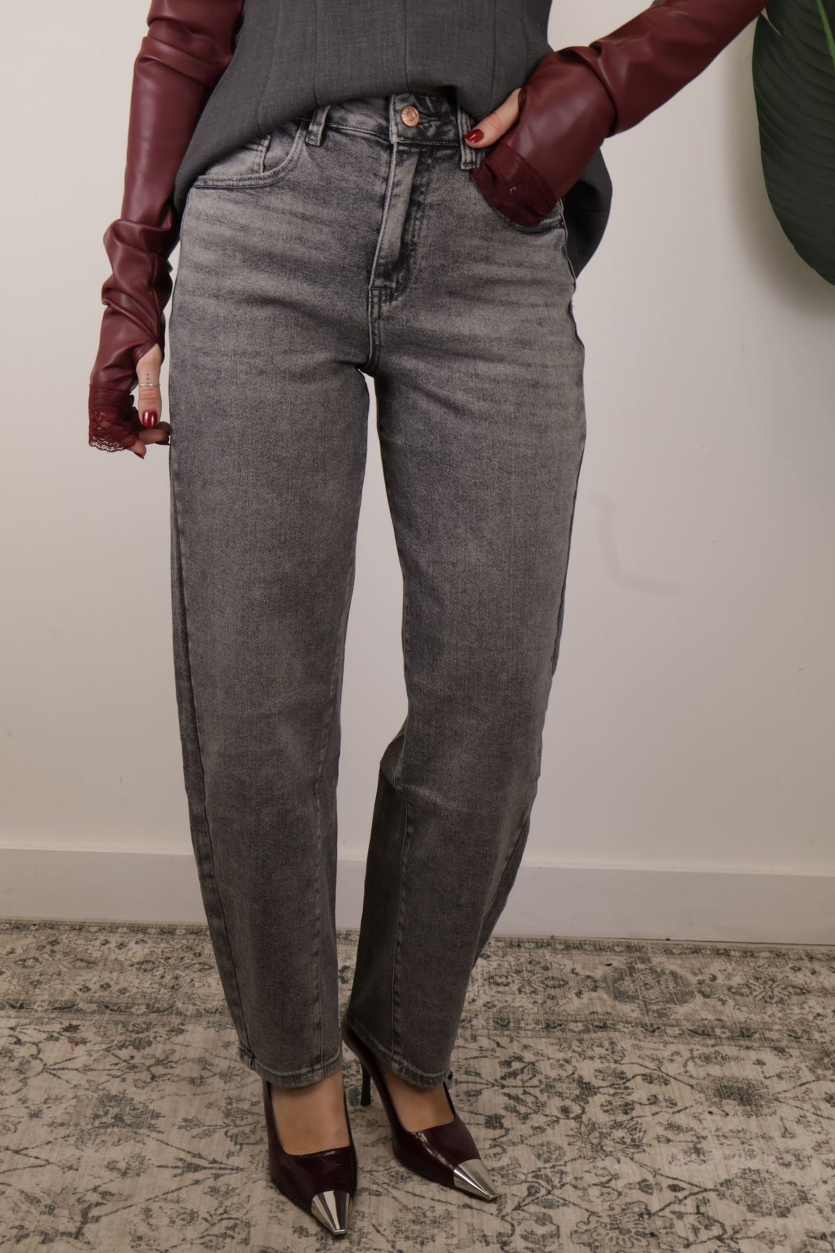 Jeans mom fit grigio MyD - GiuGiò | Shop online