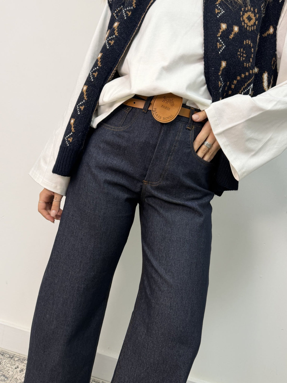 Jeans ovetto con cintura camel Tensione In - GiuGiò | Shop online