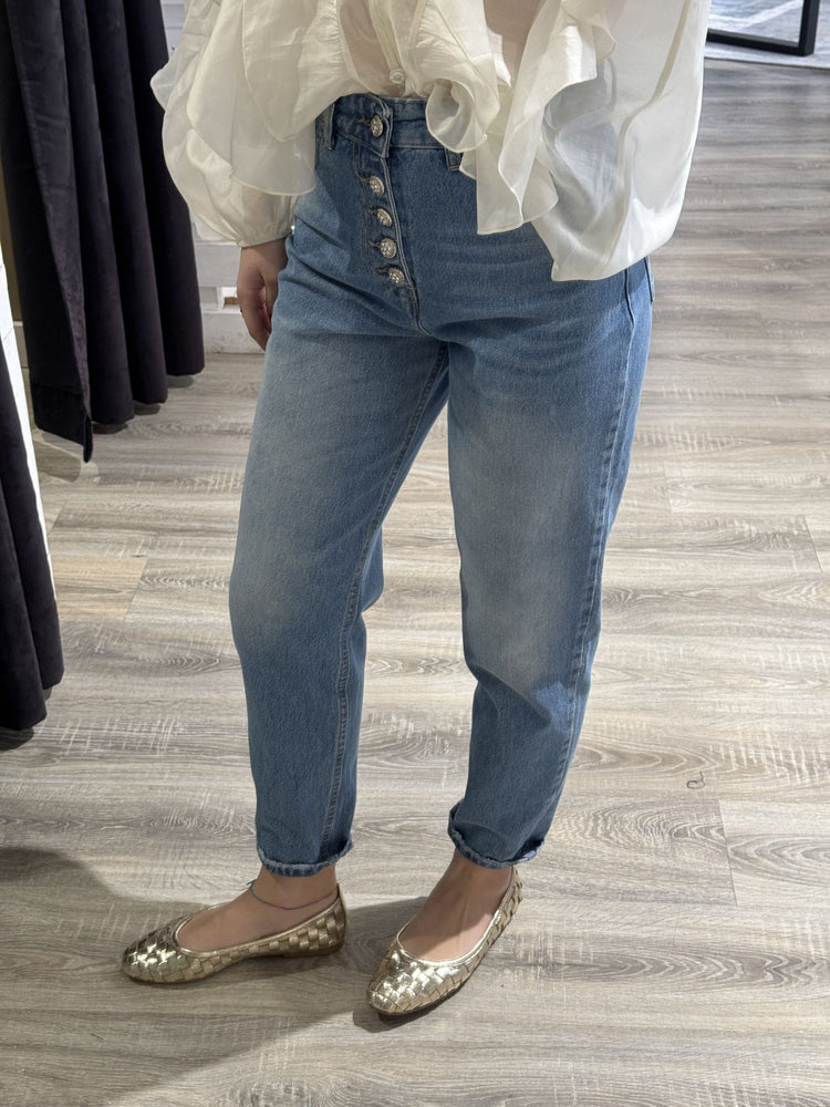 Jeans sigaretta con bottoni gioiello Susy Mix - GiuGiò | Shop online