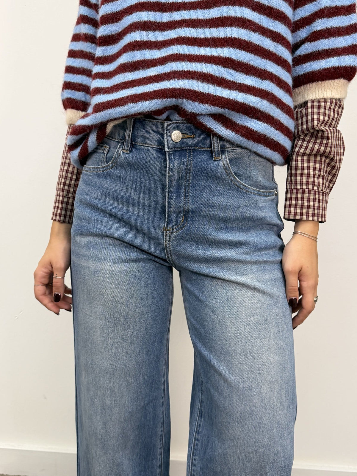 Jeans wide leg con maxi risvolto Amosa - GiuGiò | Shop online