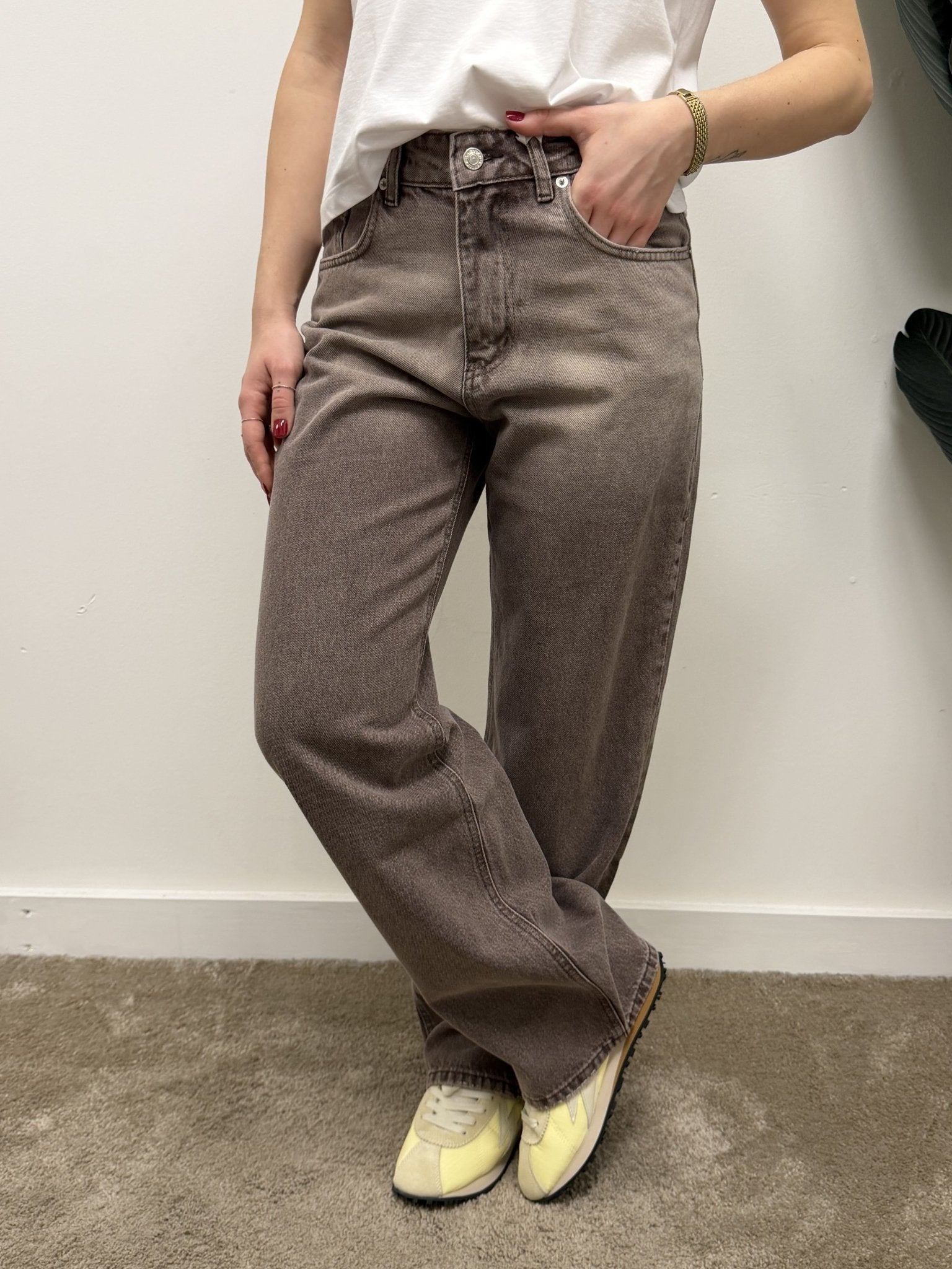 Jeans wide leg tinto capo marrone Susy Mix - GiuGiò | Shop online