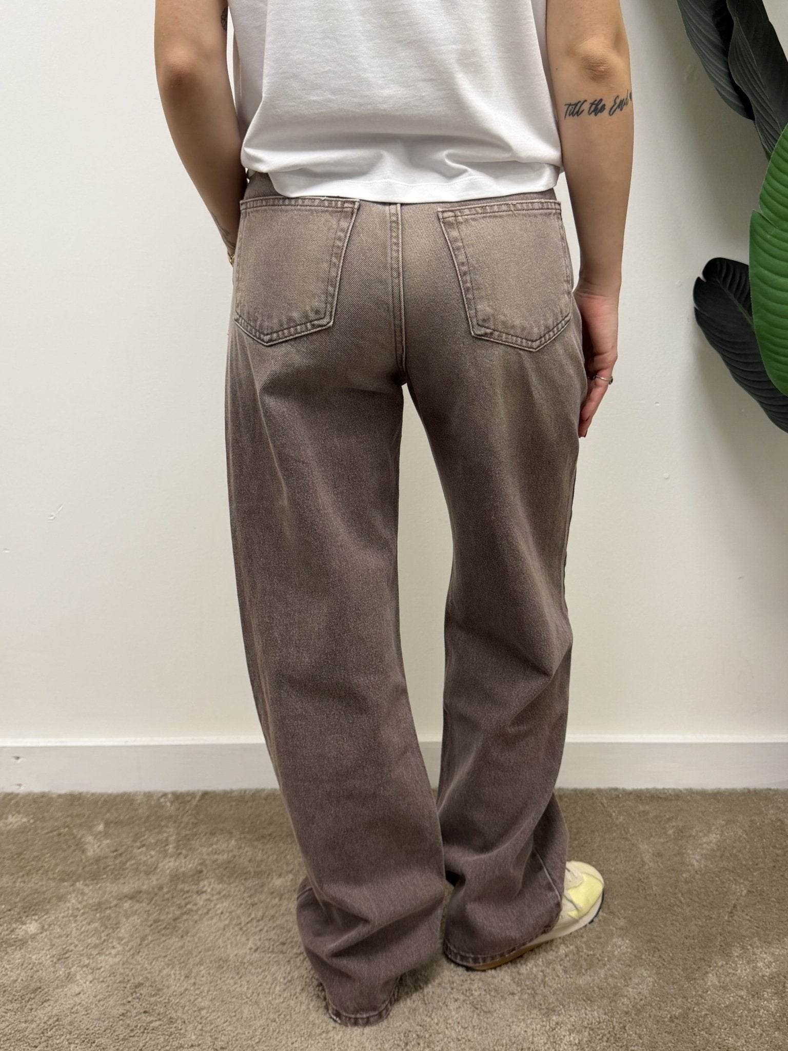 Jeans wide leg tinto capo marrone Susy Mix - GiuGiò | Shop online