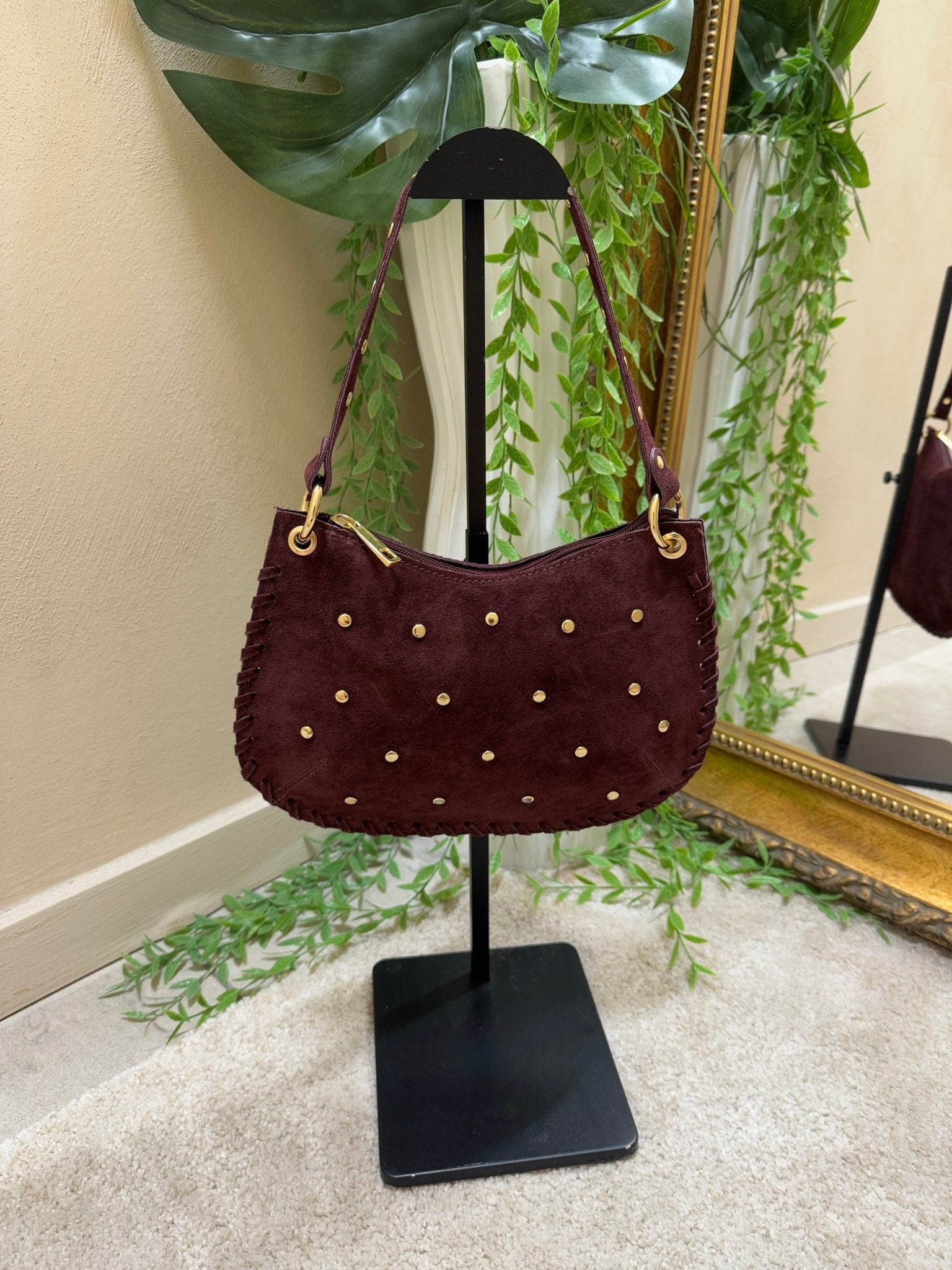 Luna bag in pelle scamosciata con borchiette GiuGió - GiuGiò | Shop online