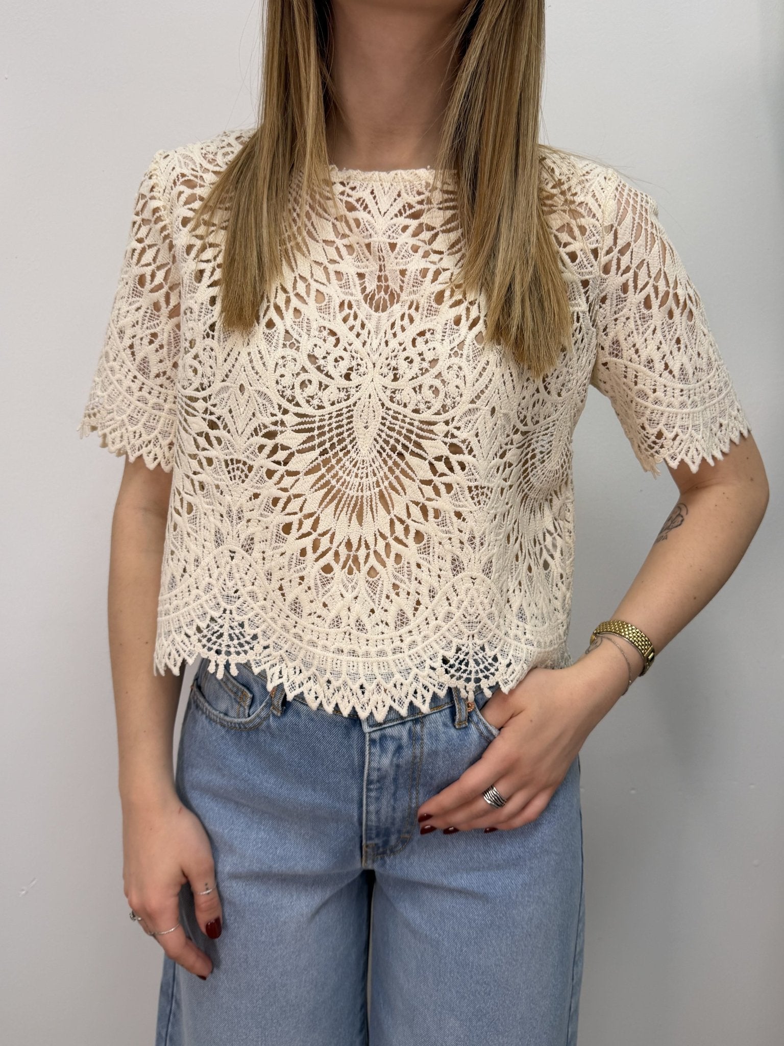 Maglia crop in pizzo HaveOne - GiuGiò | Shop online
