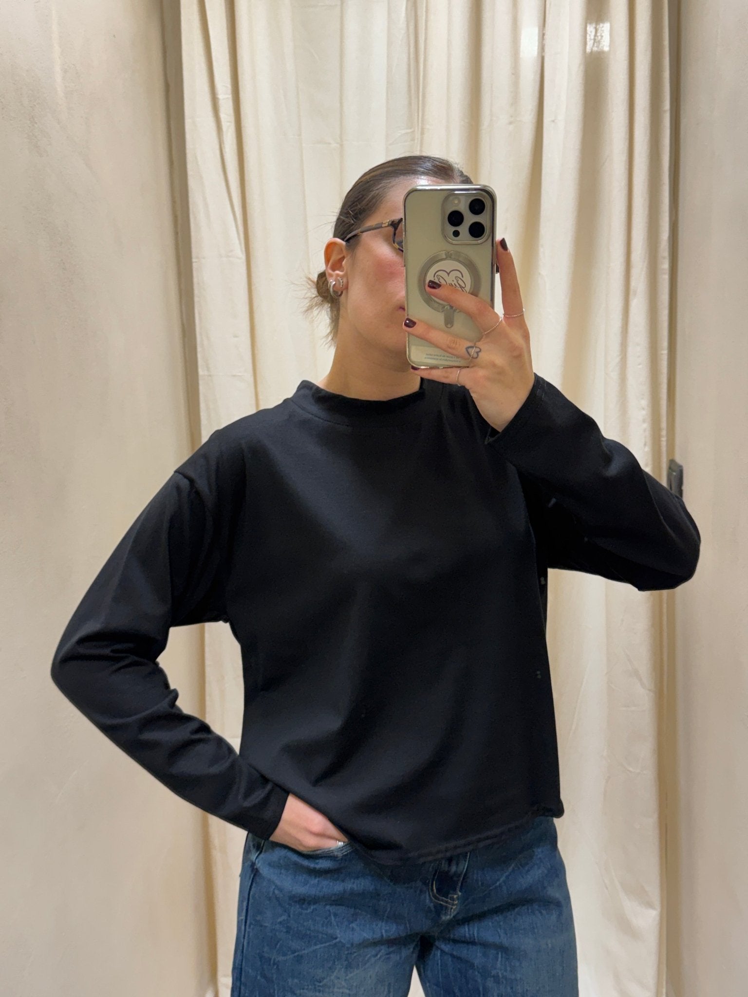 Maglia girocollo in cotone manica lunga MyD - GiuGiò | Shop online