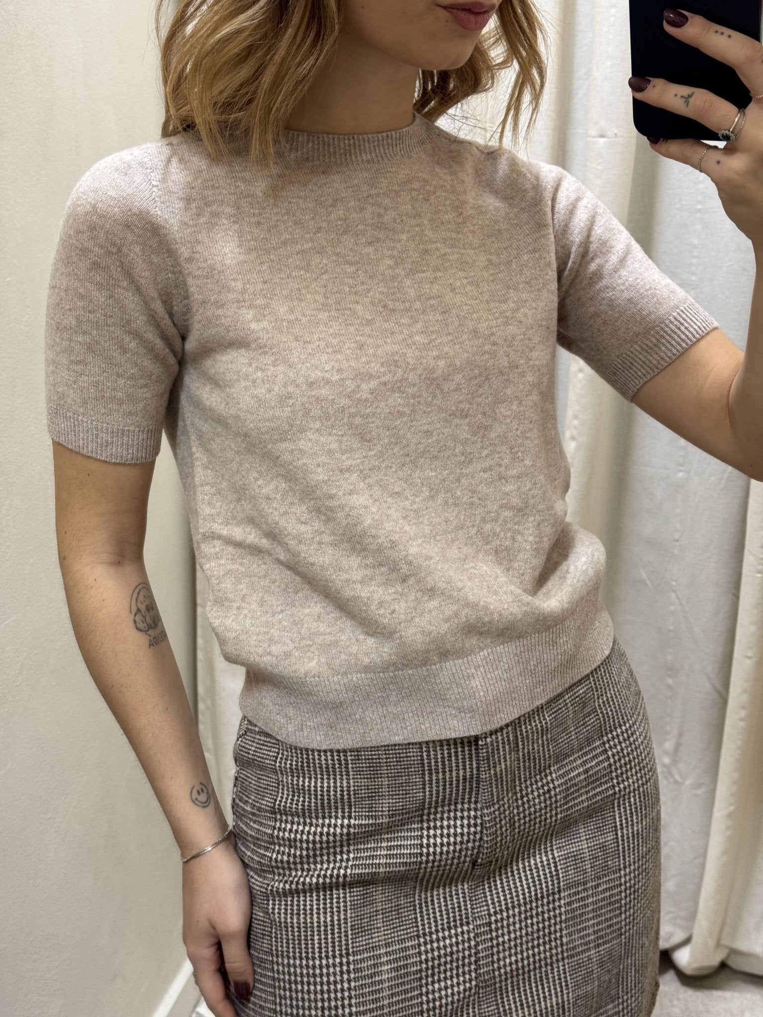Maglia girocollo mezza manica 100% lana Tensione In - GiuGiò | Shop online