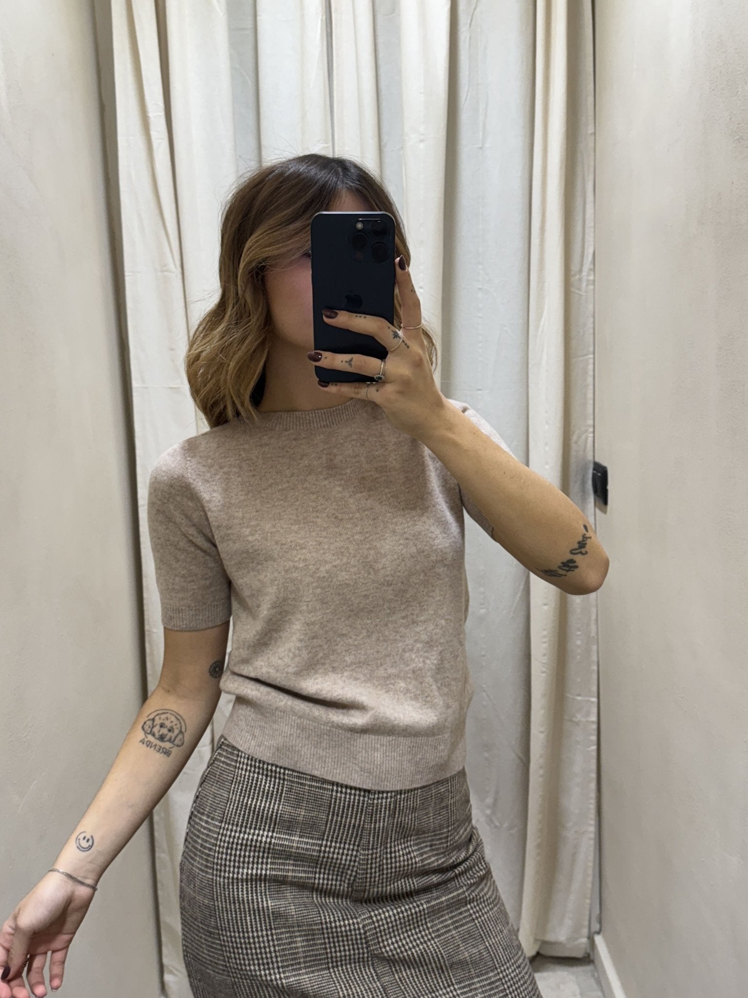 Maglia girocollo mezza manica 100% lana Tensione In - GiuGiò | Shop online