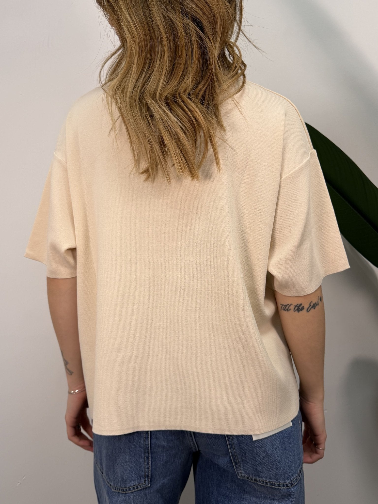 Maglia girocollo svasata in doppio filato di viscosa VICOLO - GiuGiò | Shop online