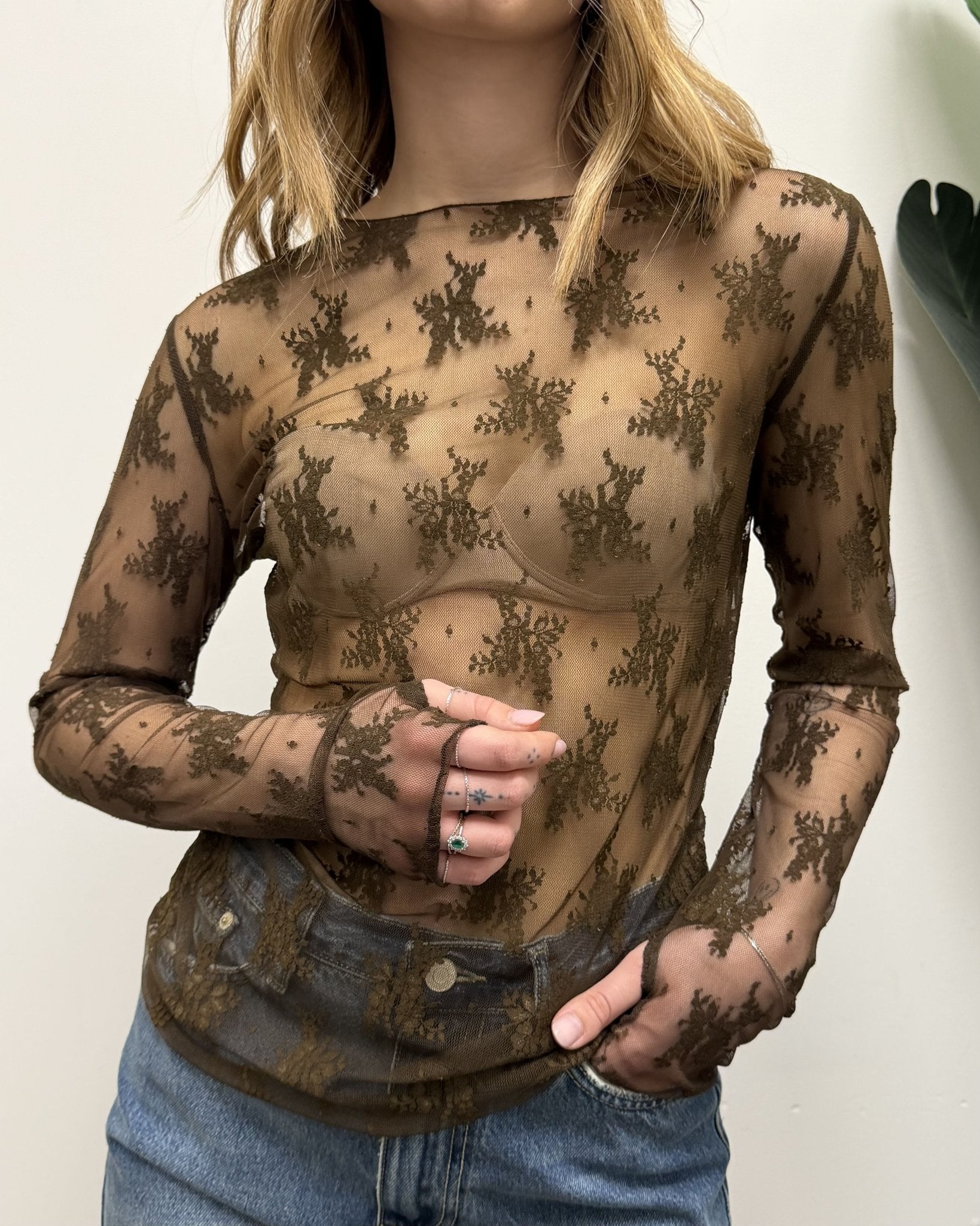 Maglia in pizzo con manicotti Susy Mix - GiuGiò | Shop online