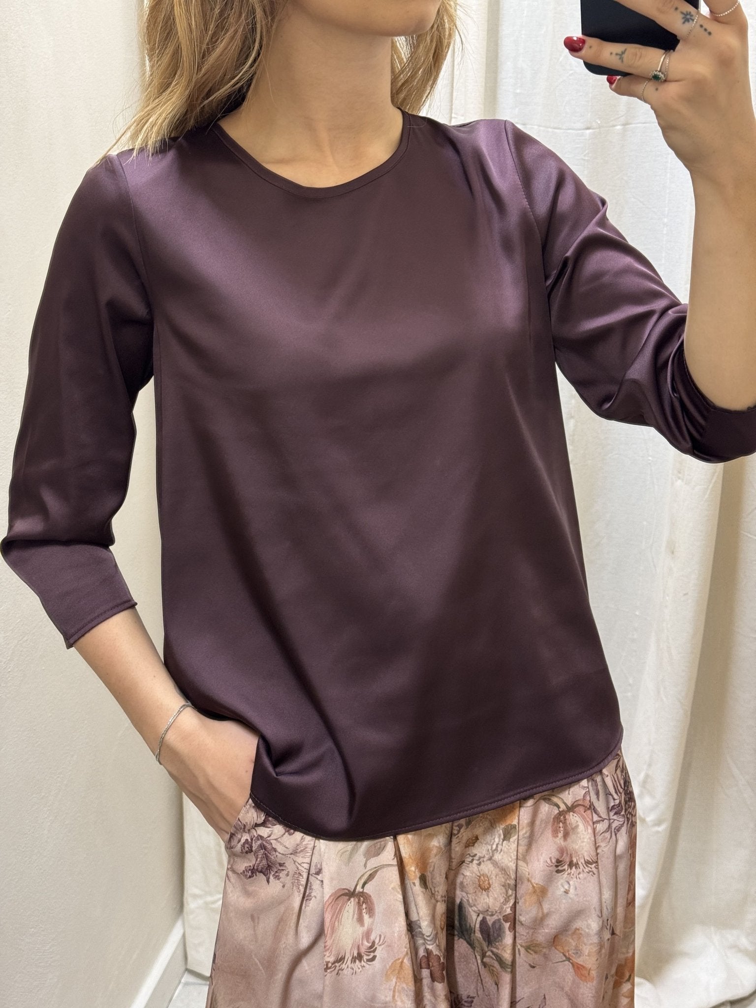 Maglia in viscosa scollo giro manica 3/4 Imperial - GiuGiò | Shop online