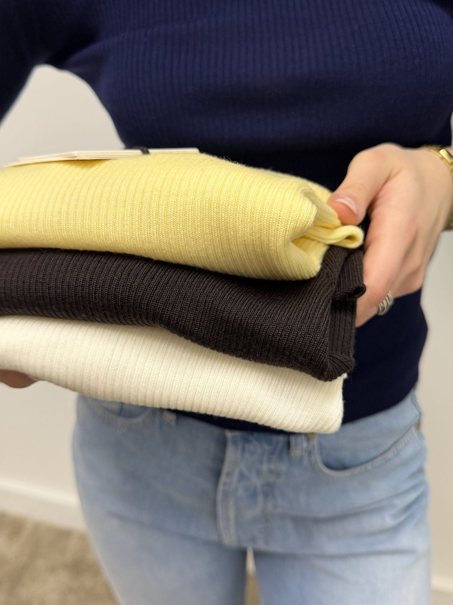 Maglia micro costina 100% lana merinos Tensione In - GiuGiò | Shop online