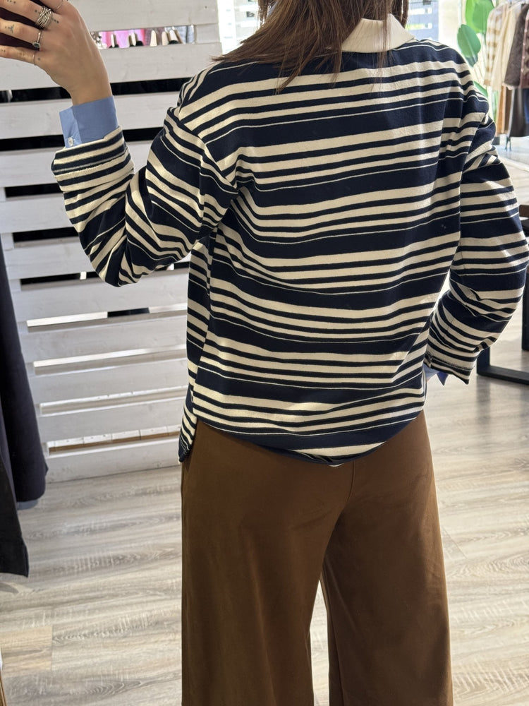 Maglia polo a righe con ricamo Tensione IN - GiuGiò | Shop online