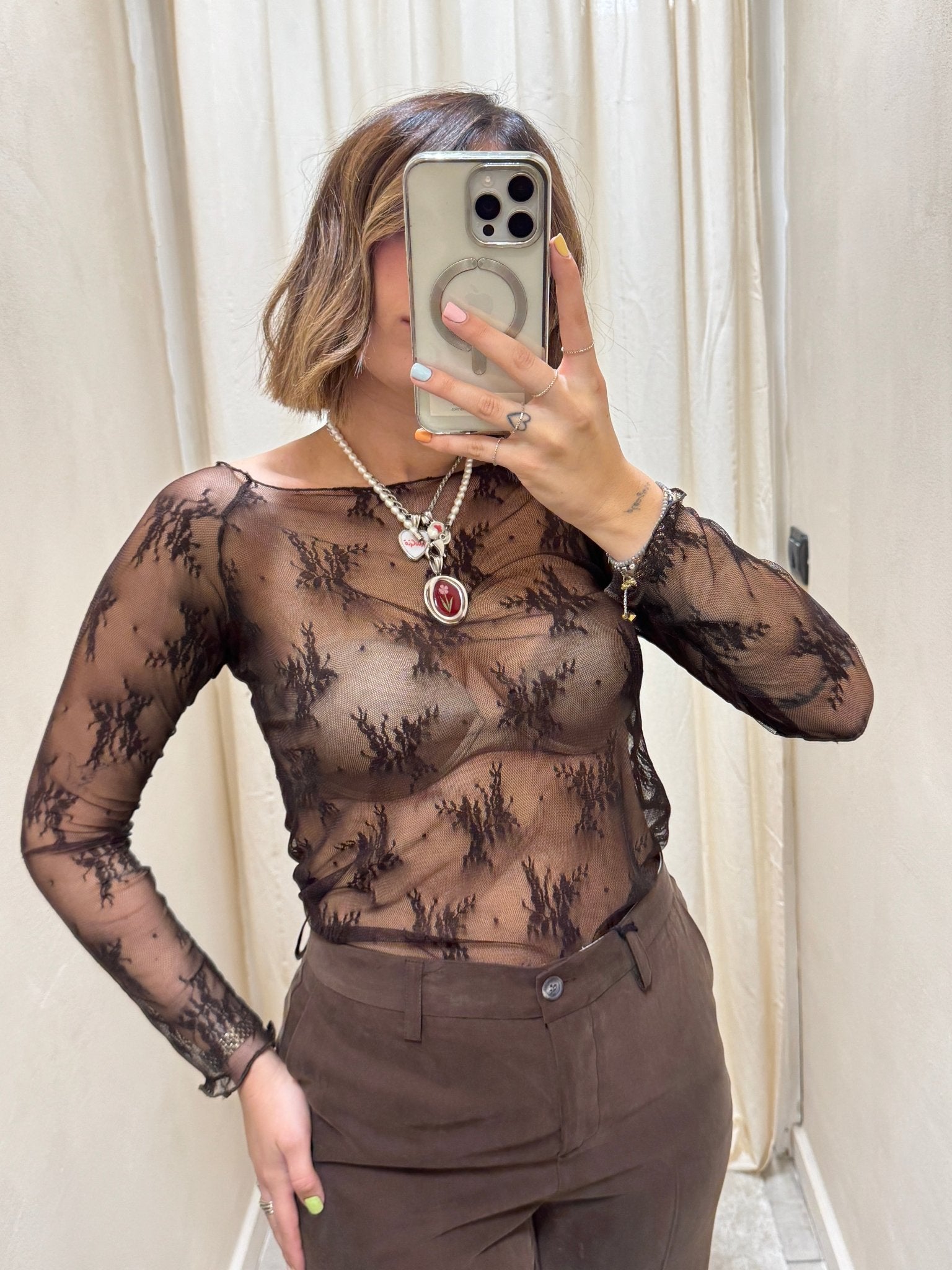 Maglia scollo barca in pizzo Myd - GiuGiò | Shop online