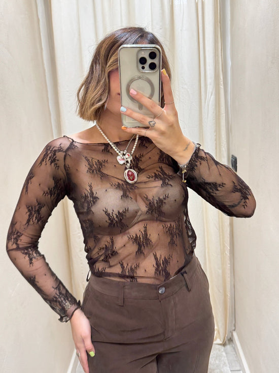 Maglia scollo barca in pizzo Myd - GiuGiò | Shop online