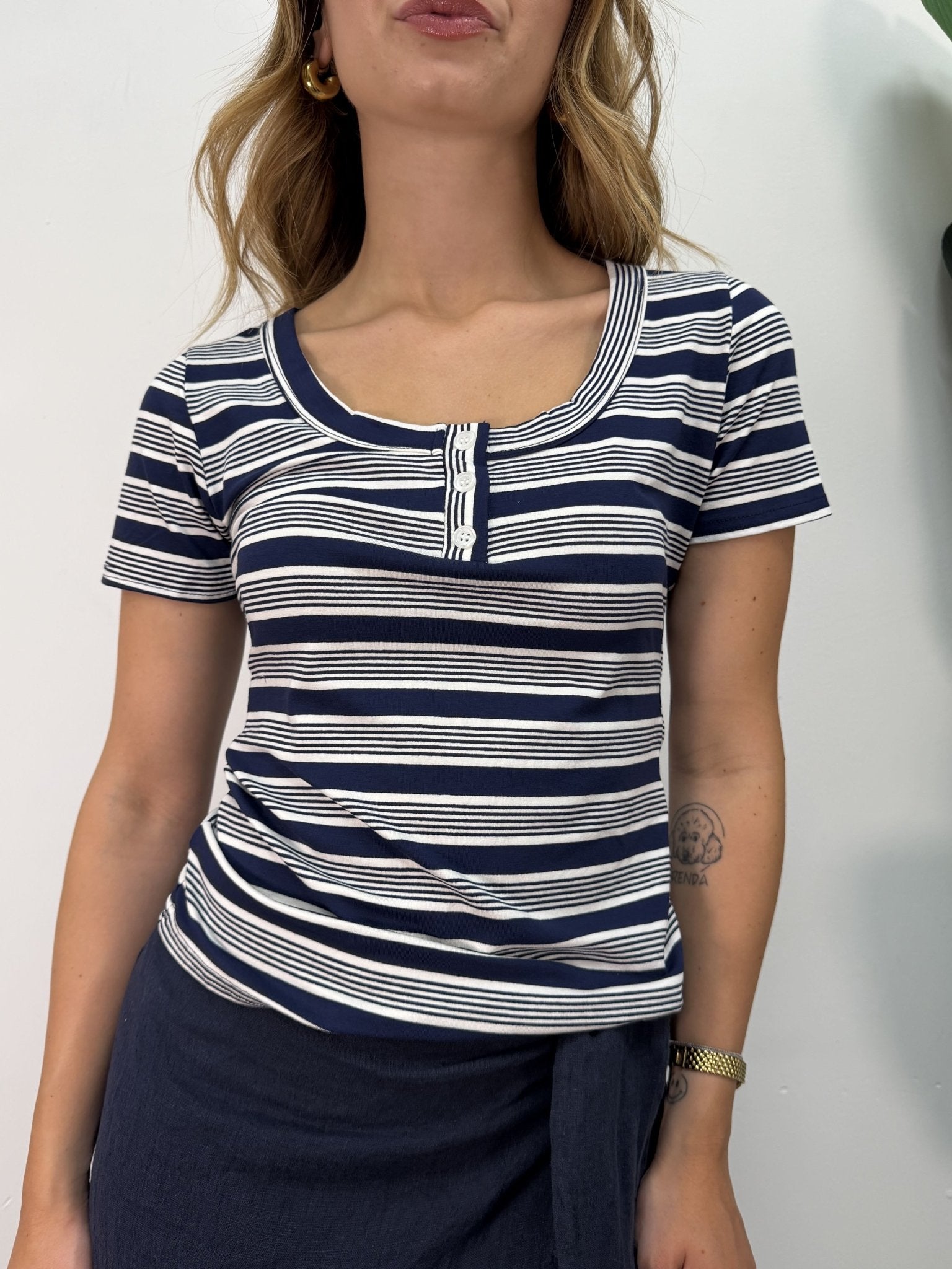 Maglia serafino multi riga MyD - GiuGiò | Shop online