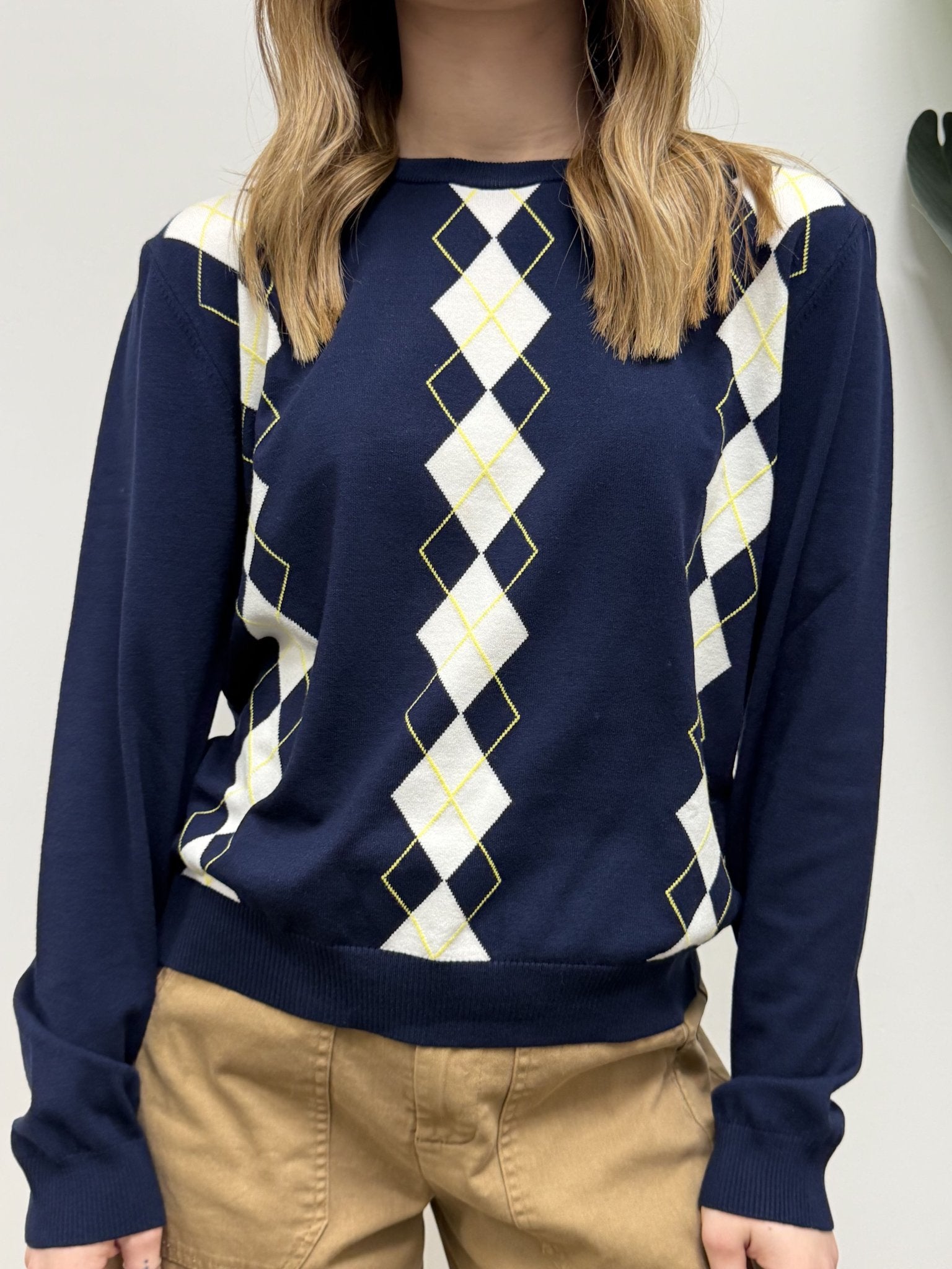 Maglioncino girocollo a rombi in misto viscosa Tensione In - GiuGiò | Shop online