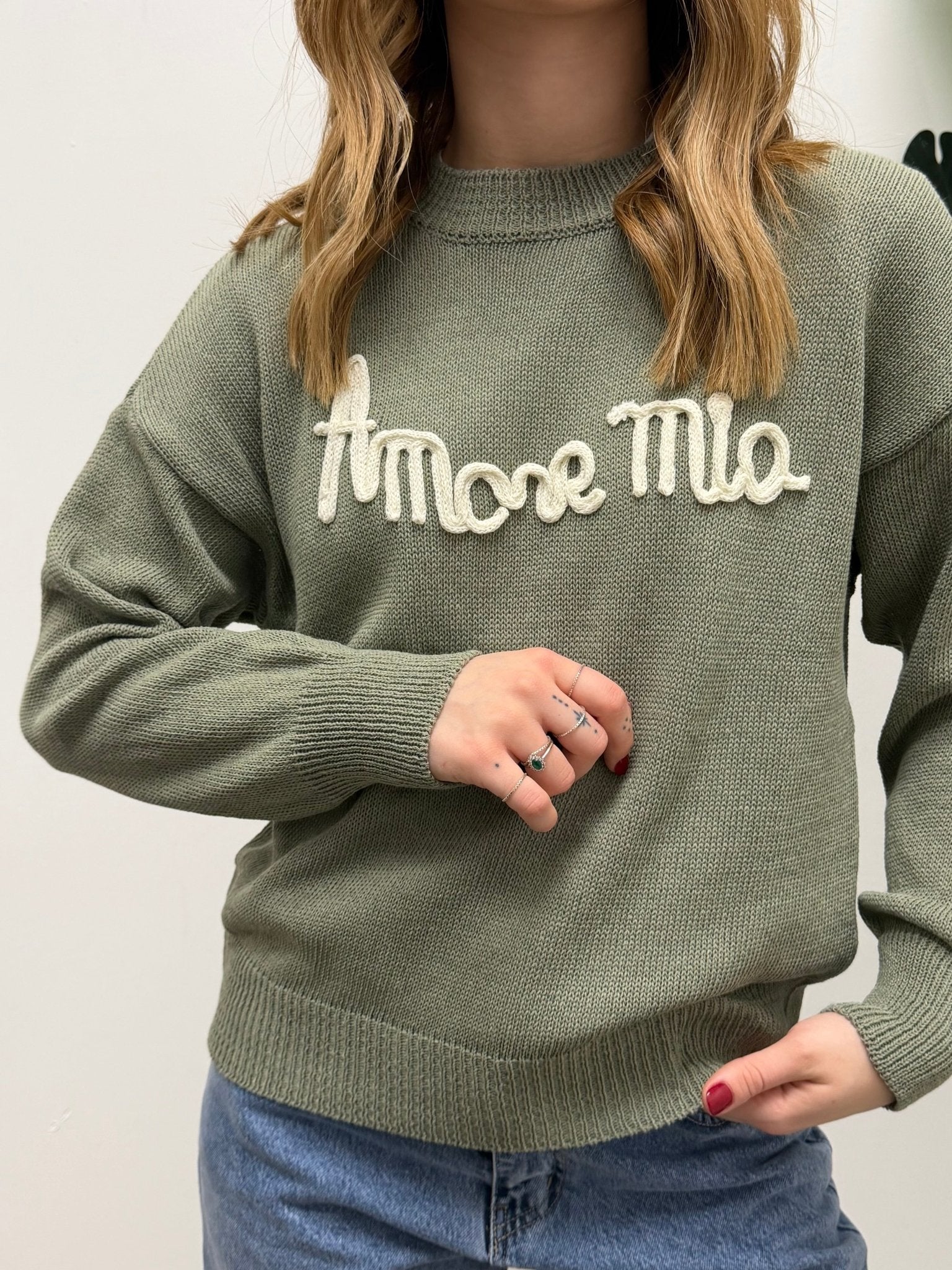 Maglioncino girocollo "Amore Mio" Susy Mix - GiuGiò | Shop online