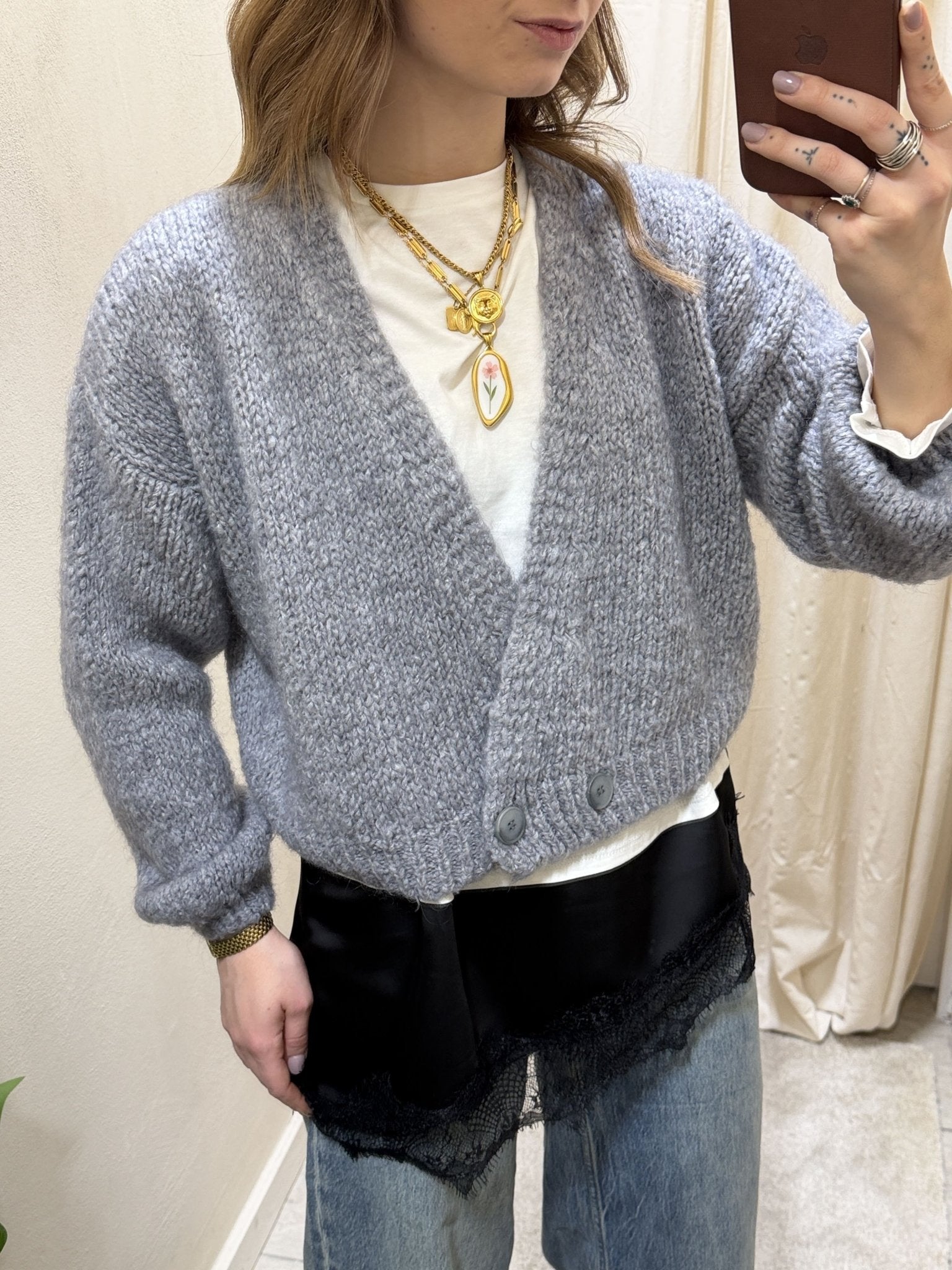 Maglione cardigan lana bouclè Dixie - GiuGiò | Shop online