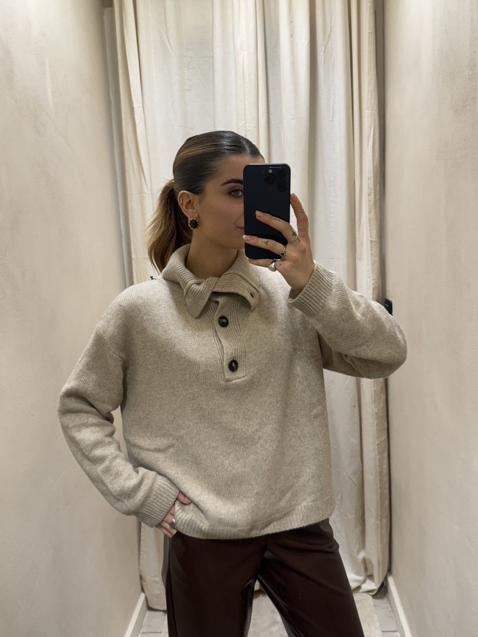 Maglione collo alto con bottoni Tensione In - GiuGiò | Shop online