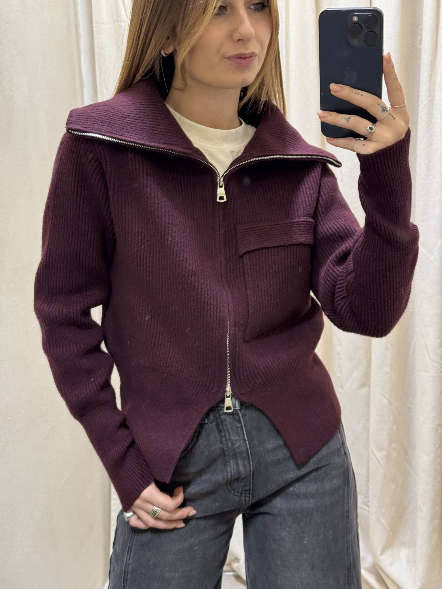 Maglione collo alto con zip Susy Mix - GiuGiò | Shop online