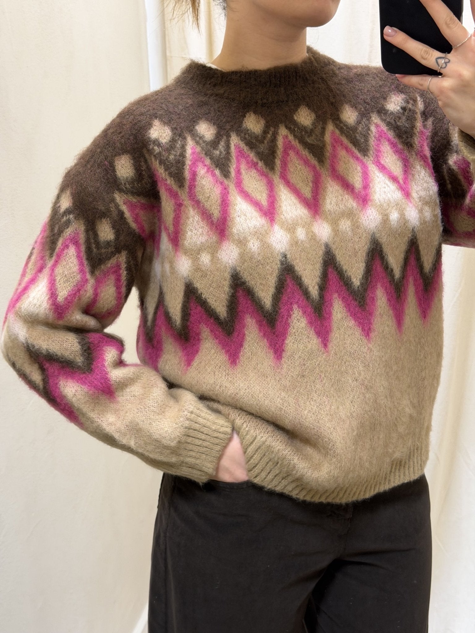 Maglione con greche misto lana Tensione In - GiuGiò | Shop online