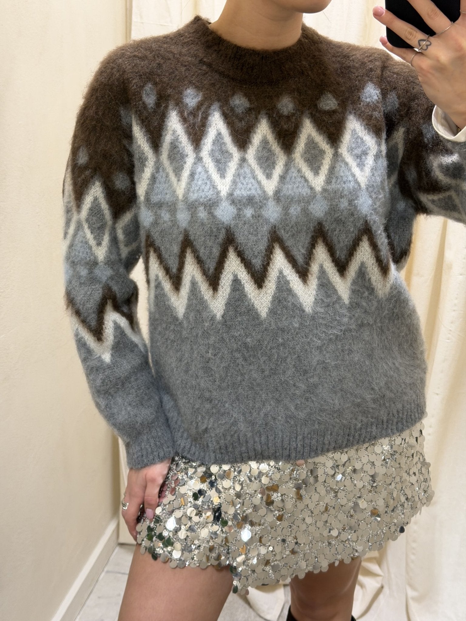 Maglione con greche misto lana Tensione In - GiuGiò | Shop online