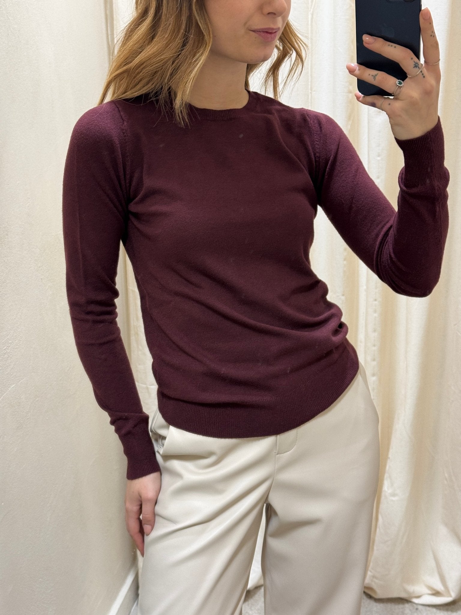 Maglione girocollo basic in viscosa MyD - GiuGiò | Shop online