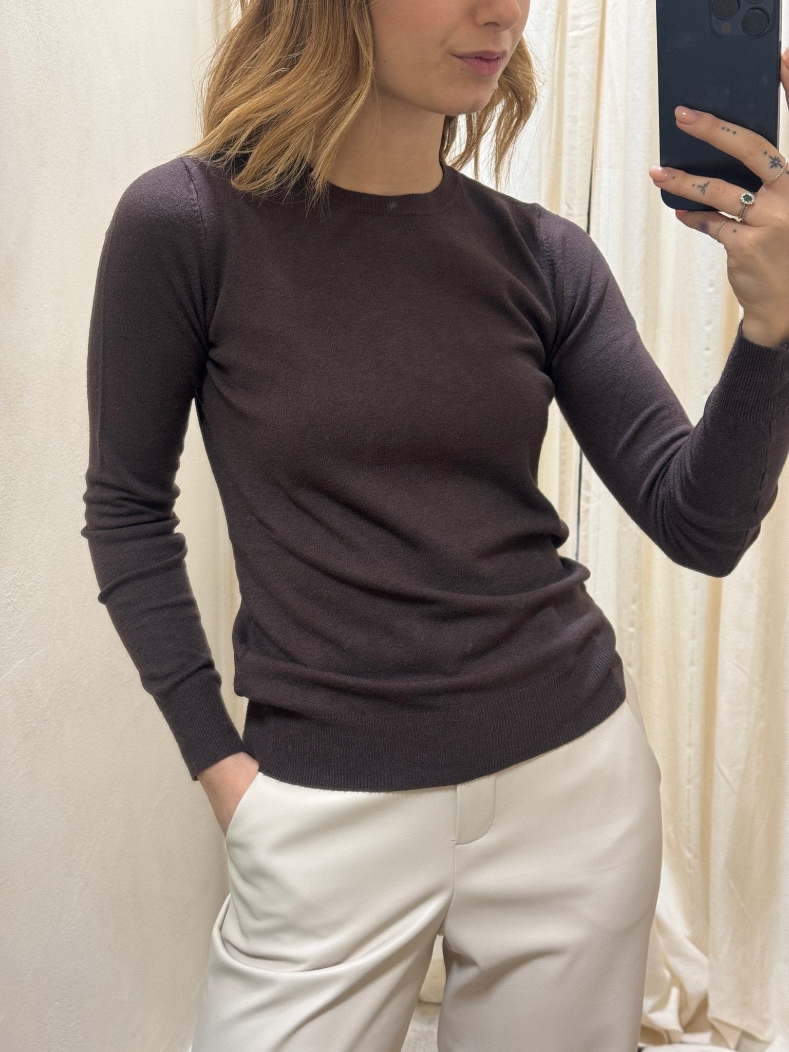 Maglione girocollo basic in viscosa MyD - GiuGiò | Shop online