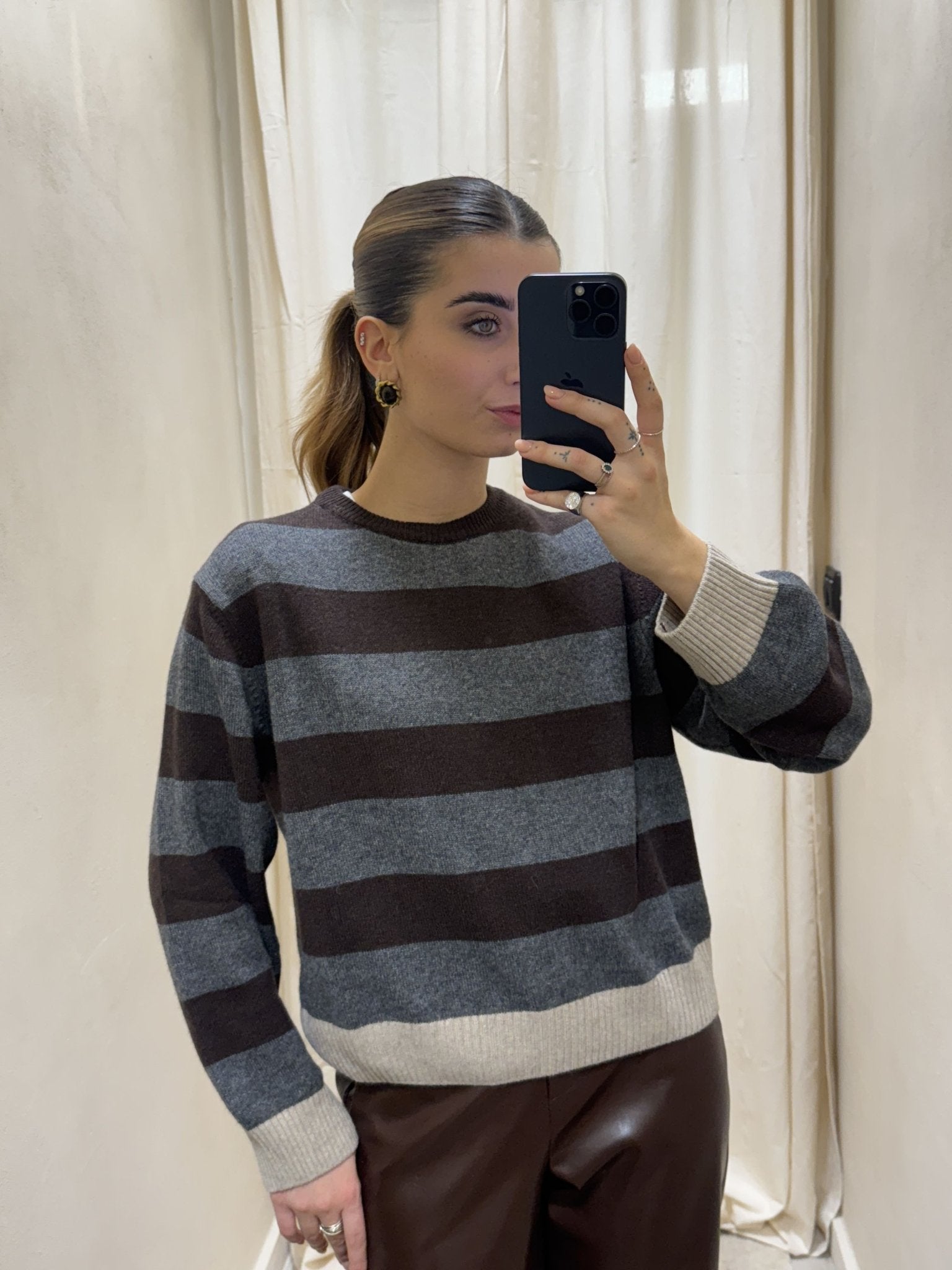 Maglione girocollo rigato Tensione In - GiuGiò | Shop online