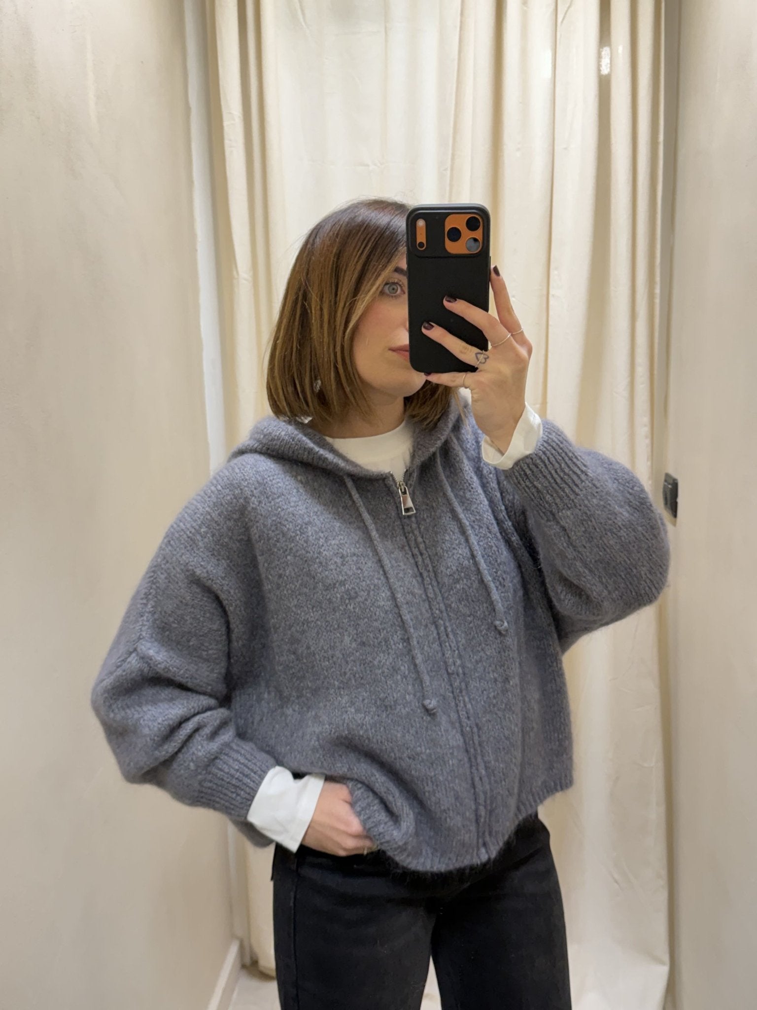 Maglione in mohair con zip e cappuccio Dixie - GiuGiò | Shop online