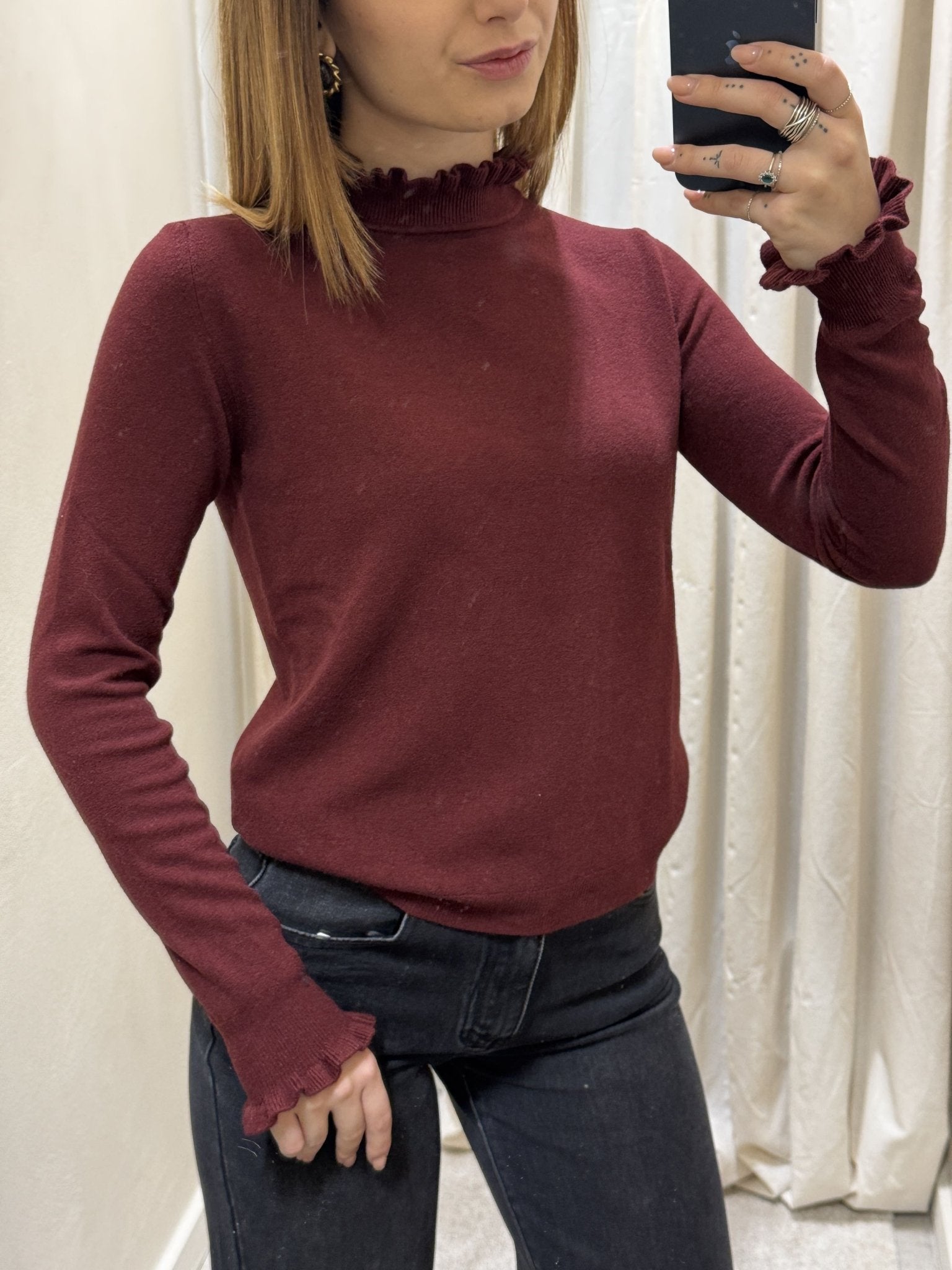 Maglione lupetto con rouches HaveOne - GiuGiò | Shop online