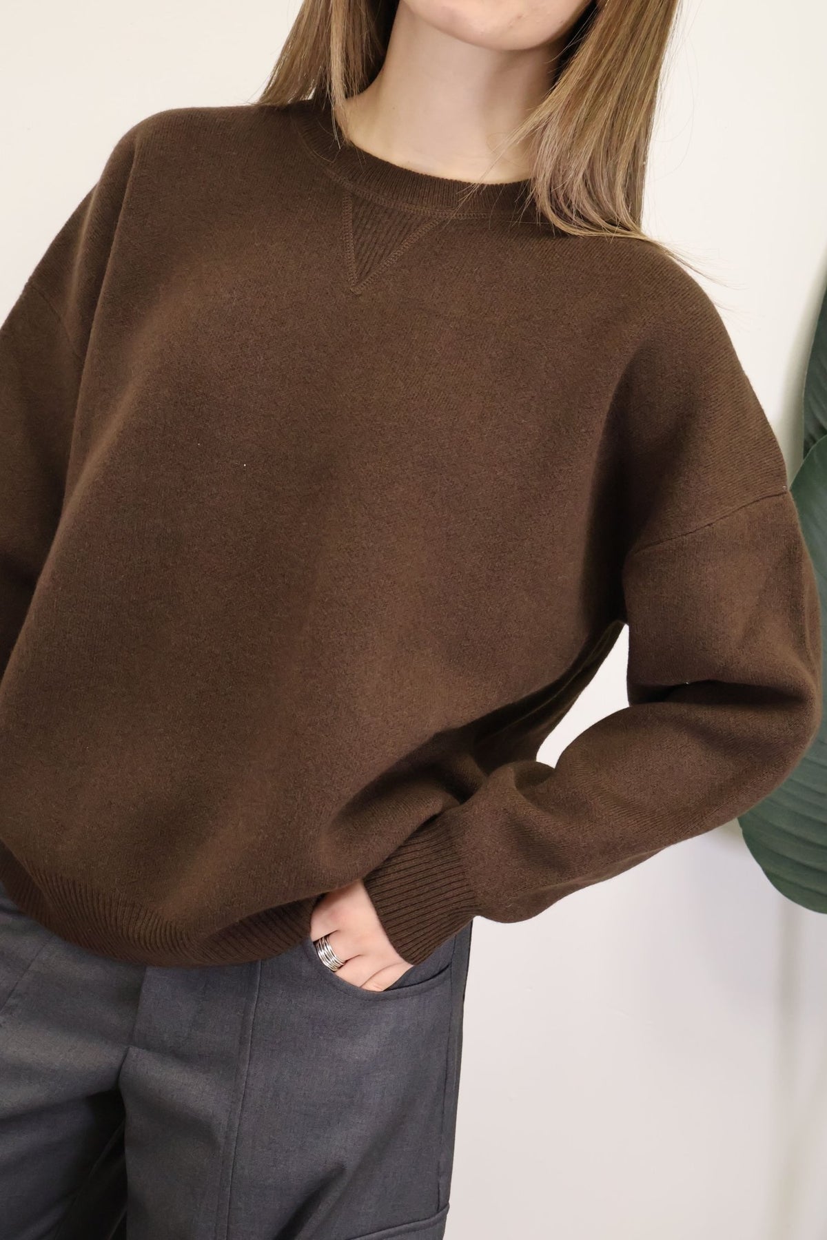 Maglione over 100% lana marrone Tensione In - GiuGiò | Shop online