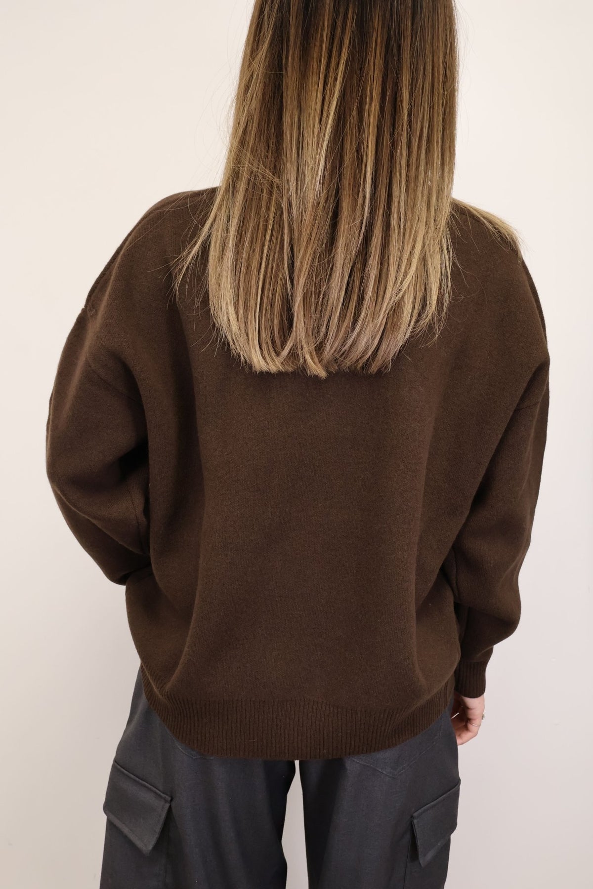 Maglione over 100% lana marrone Tensione In - GiuGiò | Shop online