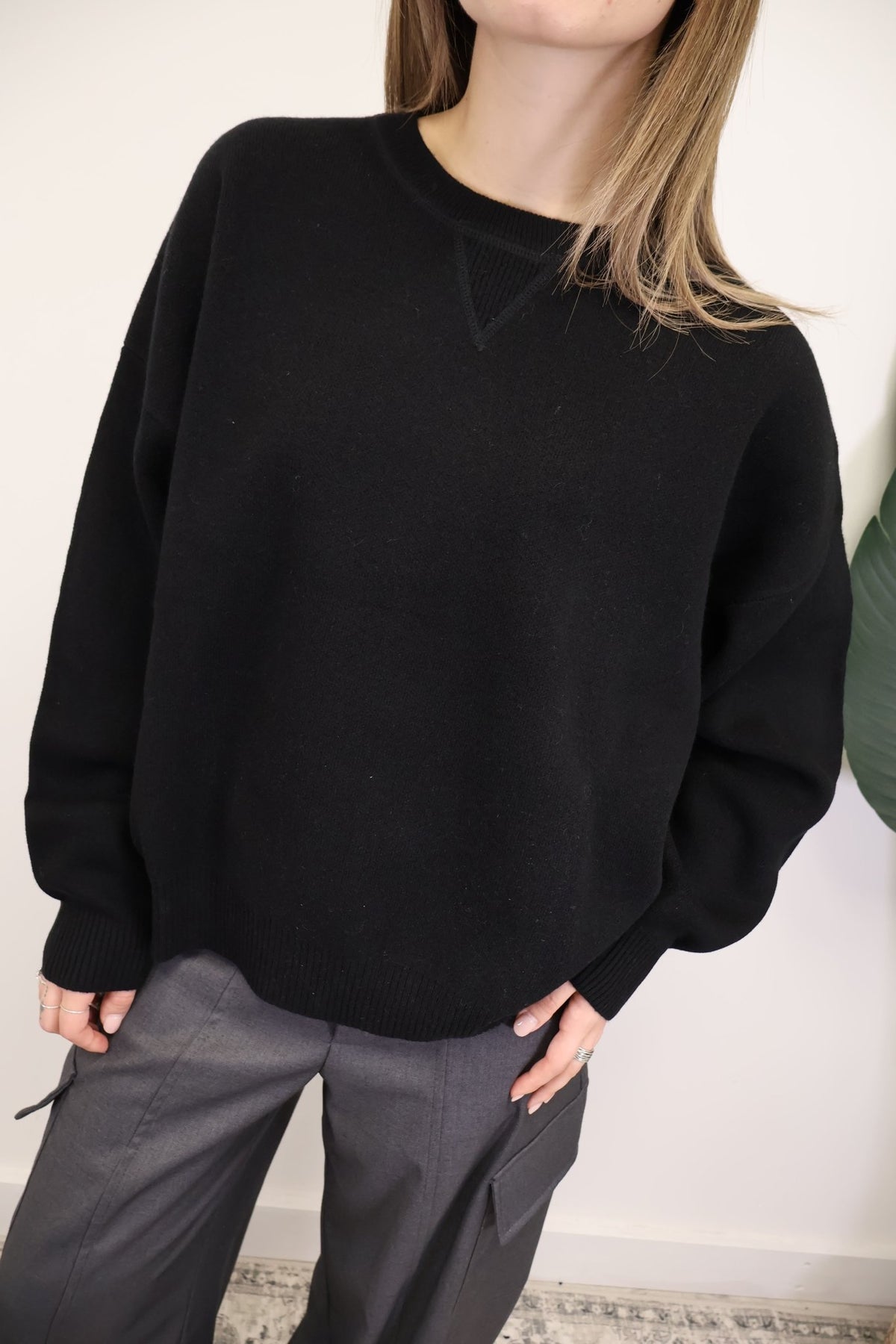 Maglione over 100% lana nero Tensione In - GiuGiò | Shop online