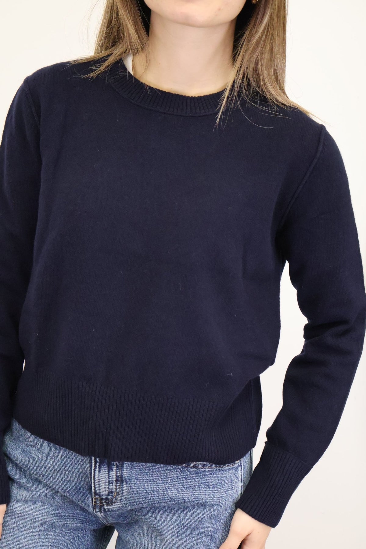 Maglione rasato girocollo in 100% lana blu Tensione In - GiuGiò | Shop online