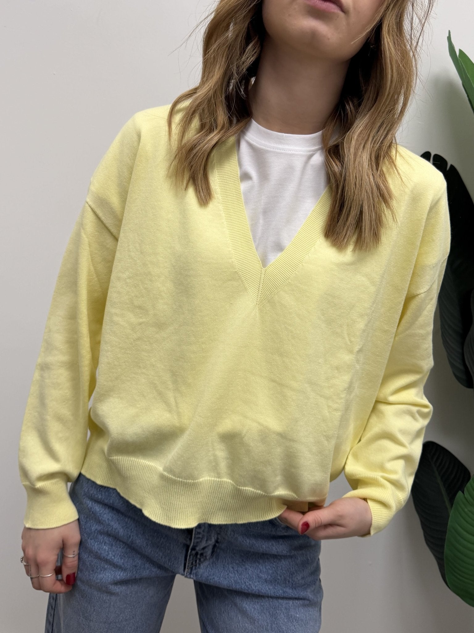 Maglione scollo V in 100% cotone Susy Mix - GiuGiò | Shop online