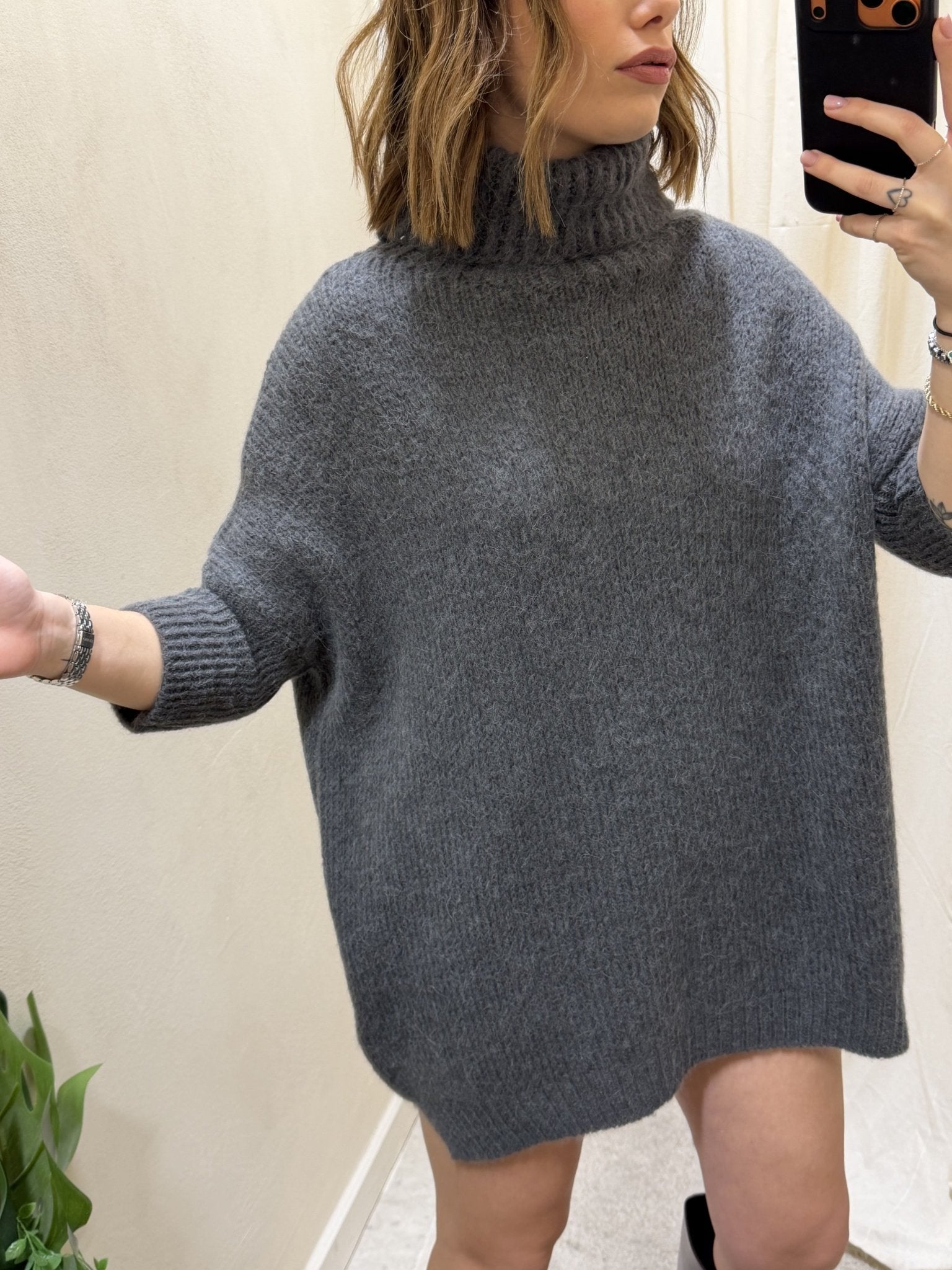 Maxi - pull collo alto con spacchetti Imperial - GiuGiò | Shop online