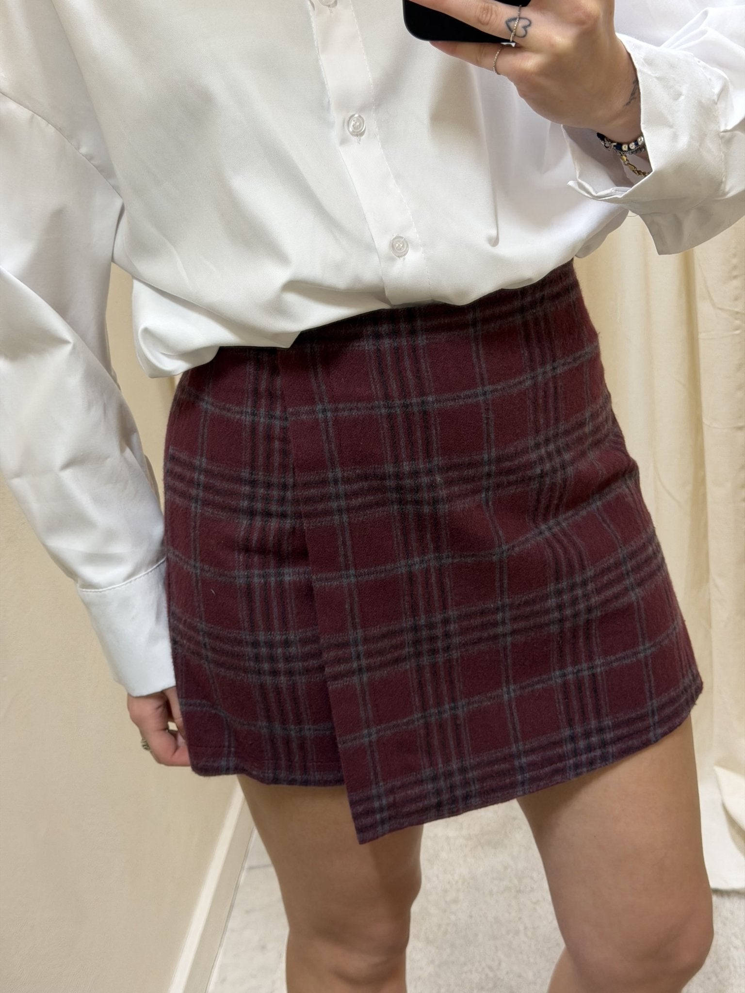 Mini gonna pantaloncino stampa check MyD - GiuGiò | Shop online