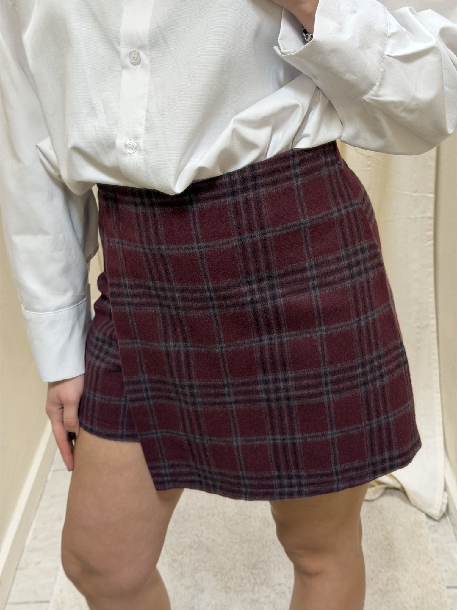 Mini gonna pantaloncino stampa check MyD - GiuGiò | Shop online