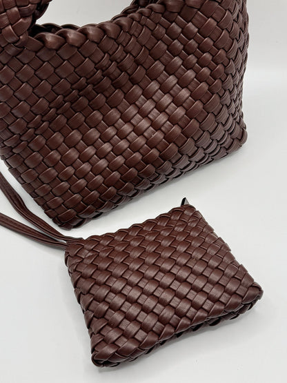 Mini secchiello a mano intrecciato con mini pochette in pvc Loud - GiuGiò | Shop online